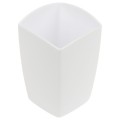 Подставка-стакан СТАММ "Тропик", пластиковая, квадратная, белая, ПС-30874