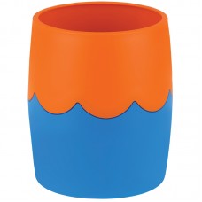 Подставка-стакан Мульти-Пульти, пластик, круглый, двухцветный сине-оранжевый, СН503МП