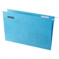 Подвесная папка OfficeSpace Foolscap (365*240мм), синяя, картон, КОМПЛЕКТ 10 шт.