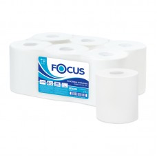 Полотенца бумажные в рулонах Focus Jumbo, 1-слойные, 280м/рул, ЦВ, белые, (Система M2, M4), КОМПЛЕКТ 6 шт., 5036889
