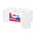 Полотенца бумажные в рулонах Focus Jumbo, 2-слойные, 125м/рул, ЦВ, белые, (Система M2, M4), КОМПЛЕКТ 6 шт., 5036772