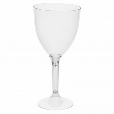 Бокал одноразовый 250мл для вина пластиковый прозрачная высокая ножка, ВЗЛП, ШК0976, 1013