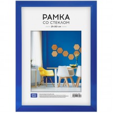 Рамка 21х30 см, пластик, OfficeSpace, №12, синяя, 18 мм, стекло, РП_19809