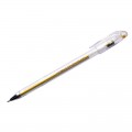 Ручка гелевая Crown "Hi-Jell Metallic" золото металлик, 0,7мм, HJR-500GSM