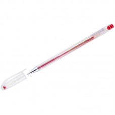 Ручка гелевая Crown "Hi-Jell" красная 0,5мм, штрих-код, HJR-500B