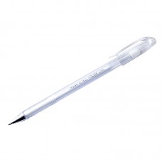 Ручка гелевая Crown "Hi-Jell Pastel" пастель белая, 0,8мм, HJR-500P