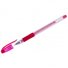 Ручка гелевая Crown "Hi-Jell Needle Grip" красная, 0,7мм, грип, игольчатый стержень, штрих-код, HJR-500RNB