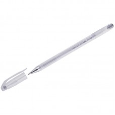 Ручка гелевая Crown "Hi-Jell Metallic" серебро металлик, 0,7мм, HJR-500GSM