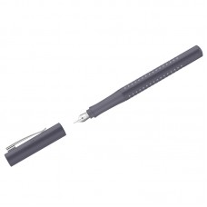 Ручка перьевая Faber-Castell "Grip 2010" синяя, F=0,6мм, трехгран., бархатный серый корпус