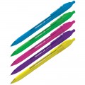 Ручка шариковая автоматическая Berlingo "Triangle 110 RT Color" синяя, узел 0,7мм, толщина 0,5мм трехгр., игол.стержень, CBm_07120