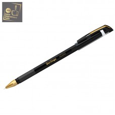 Ручка шариковая масляная Berlingo "xGold" черная, узел 0,7мм, толщина 0,5мм, игольчатый стержень, грип, CBp_07501