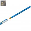 Ручка шариковая масляная Berlingo "xGold"  голубая, узел 0,7мм, толщина 0,5мм, игольчатый стержень, грип, CBp_07506