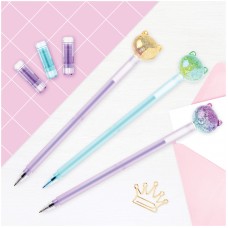 Ручка шариковая MESHU "Cute Cats" синяя, 0,7мм, перламутр, софтач, ассорти, 296411