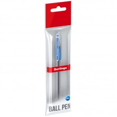 Ручка шариковая масляная Berlingo "I-10" синяя, узел 0,4мм, линия 0,2мм, игольч. наконечник, грип, пакет с европодвесом, CBp_40012_1