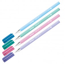 Ручка шариковая масляная Berlingo "Starlight S", синяя, узел 0,5мм, линия 0,3мм, игольчатый наконеч, корпус ассорти пастель, CBp_05255