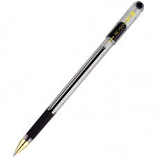 Ручка шариковая масляная с грипом MUNHWA "MC Gold", ЧЕРНАЯ, корпус прозрачный, узел 0,7 мм, линия письма 0,5 мм, BMC07-01