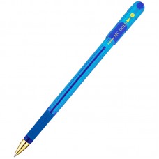 Ручка шариковая масляная с грипом MUNHWA "MC Gold", СИНЯЯ, корпус прозрачный, узел 1 мм, линия письма 0,7 мм, BMC10-02