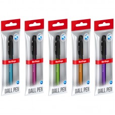 Ручка шариковая Berlingo "Color Zone stick" синяя, 0,7мм, прорезиненный корпус ассорти, пакет, CBp_70950_1
