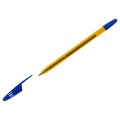 Ручка шариковая масляная СТАММ "555" синяя, 0,7мм, тонированный оранжевый корпус, РШ-30406