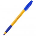 Ручка шариковая масляная Cello "Tri-Grip yellow barrel" синяя, 0,7мм, грип, штрих-код, 748