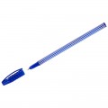 Ручка шариковая масляная Luxor "Stripes" синяя, узел 0,7мм, линия 0,55мм, игольч, 31131