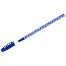 Ручка шариковая масляная Luxor "Stripes" синяя, узел 0,7мм, линия 0,55мм, игольч, 31131