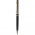 Ручка шариковая Luxor "Futura" синяя, 0,7 мм, корпус черный/золото, поворотный механизм, футляр
