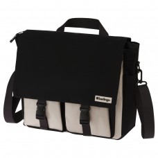 Рюкзак-сумка Berlingo "Square black" 33*29*12 см, 1 отделение, 4 кармана, уплотненная спинка