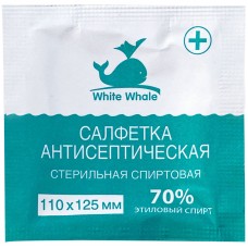 Салфетки стерильные White Whale, 110*125мм, 80шт., антисептические, спиртовые, 30785
