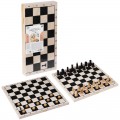 Набор игр ТРИ СОВЫ 3в1 "Нарды, шашки, шахматы", обиходные, деревянные с деревянной доской 40*40см