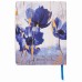 Тетрадь А5 (168х208 мм), 80 л., сшивка, клетка, под кожу, BRAUBERG VISTA, "Blue flowers", 403920