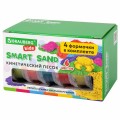 Песок для лепки кинетический BRAUBERG KIDS, 6 цветов, 720 г, 4 формочки, 665090