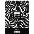 Скетчбук 40л., А5 ArtSpace "Black line. Strokes", на гребне, черный блок, 120г/м2, SkА540_38363