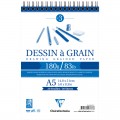 Скетчбук 30л., А5 Clairefontaine "Dessin a grain", на гребне, мелкозернистая, 180г/м2, 96633C