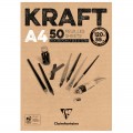 Скетчбук - блокнот 50л., А4 Clairefontaine "Kraft", на склейке, 1верже, крафт, 120г/м2, 975815C