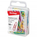 Скрепки BERLINGO, 28 мм, цветные, 100 шт., в пластиковой коробке, DBs_28130
