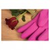 Перчатки резиновые, х/б напыление, рифленые пальцы, размер M, "Роза", 70 г, ПРОЧНЫЕ, YORK, 92380