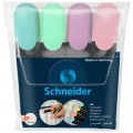 Текстмаркеры SCHNEIDER, набор 4 шт., "Job", пастельные цвета, скошенный наконечник 1-5 мм , 115098