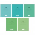 Тетрадь 12 листов, линия, "Однотонная. Школьная", зеленая, обложка мелованный картон, блок белый офсет, ArtSpace