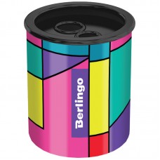 Точилка металлическая Berlingo "Color Block", 2 отверстия, с контейнером, BBp_15S03