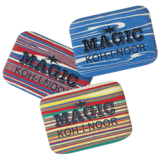 Ластик KOH-I-NOOR "Magic", 35x24x8 мм, цветной, ассорти, прямоугольный, натуральный каучук, 6516040001KD