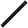 Линейка пластиковая 16 см, непрозрачная, черная, ЛН04