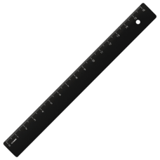 Линейка пластиковая 16 см, непрозрачная, черная, ЛН04