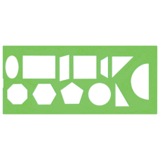 Трафарет СТАММ геометрических фигур, 12 элементов, зеленый, ТТ11