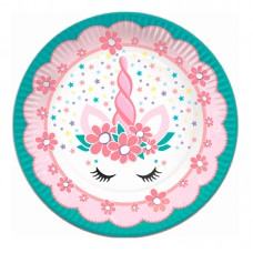 Тарелки бумажные ПатиБум "Единорог Pink&Tiffany", 18см, 6шт.