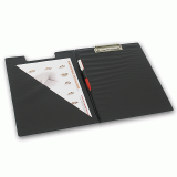Папка-планшет BRAUBERG, А4 (340х240 мм), с прижимом и крышкой, картон/ПВХ, РОССИЯ, черная, 221488