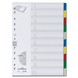 Разделитель пластиковый DURABLE (Германия), 10 листов, А4, цифровой 1-10, цветной, оглавление, 6740-27
