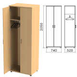 Шкаф для одежды "Монолит", 740х520х2050 мм, цвет бук бавария, ШМ50.1