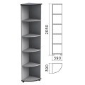 Шкаф (стеллаж) угловой "Монолит", 390х390х2050 мм, 4 полки, цвет серый, УМ46.11