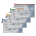 Папка-конверт на молнии А4 (335х243 мм), молния ассорти, ПВХ, сетка, прозрачная, 0,2 мм, BRAUBERG "Segment", 223886
